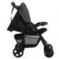 Preview: 2-in-1 Kinderwagen Dunkelgrau und Schwarz Stahl