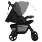 Preview: 2-in-1 Kinderwagen Dunkelgrau und Schwarz Stahl