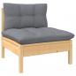 Preview: 2-Sitzer-Gartensofa mit Grauen Kissen Massivholz Kiefer