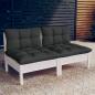 Preview: ARDEBO.de - 2-Sitzer-Gartensofa mit Anthrazit Kissen Massivholz Kiefer