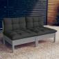 Preview: ARDEBO.de - 2-Sitzer-Gartensofa mit Anthrazit Kissen Massivholz Kiefer