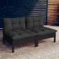 Preview: ARDEBO.de - 2-Sitzer-Gartensofa mit Anthrazit Kissen Massivholz Kiefer