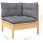 Preview: 2-Sitzer-Gartensofa mit Grauen Kissen Massivholz Kiefer