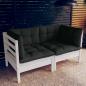 Preview: ARDEBO.de - 2-Sitzer-Gartensofa mit Anthrazit Kissen Massivholz Kiefer