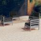 Preview: ARDEBO.de - 4-tlg. Garten-Lounge-Set mit Anthrazit Kissen Kiefernholz