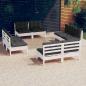 Preview: ARDEBO.de - 8-tlg. Garten-Lounge-Set mit Anthrazit Kissen Kiefernholz