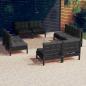 Preview: ARDEBO.de - 8-tlg. Garten-Lounge-Set mit Anthrazit Kissen Kiefernholz