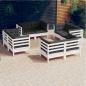 Preview: ARDEBO.de - 8-tlg. Garten-Lounge-Set mit Anthrazit Kissen Kiefernholz