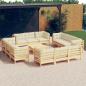 Preview: ARDEBO.de - 13-tlg. Garten-Lounge-Set mit Creme Kissen Kiefernholz