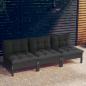 Preview: ARDEBO.de - 3-Sitzer-Gartensofa mit Anthrazit Kissen Massivholz Kiefer