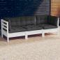 Preview: ARDEBO.de - 3-Sitzer-Gartensofa mit Anthrazit Kissen Massivholz Kiefer