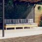 Preview: ARDEBO.de - 4-Sitzer-Gartensofa mit Grauen Kissen Massivholz Kiefer