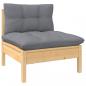 Preview: 4-Sitzer-Gartensofa mit Grauen Kissen Massivholz Kiefer