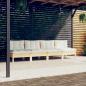 Preview: ARDEBO.de - 4-Sitzer-Gartensofa mit Creme Kissen Massivholz Kiefer