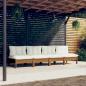 Preview: ARDEBO.de - 4-Sitzer-Gartensofa mit Creme Kissen Massivholz Kiefer