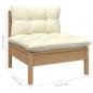 Preview: 4-Sitzer-Gartensofa mit Creme Kissen Massivholz Kiefer