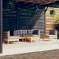 Preview: ARDEBO.de - 6-tlg. Garten-Lounge-Set mit Grauen Kissen Kiefer Massivholz