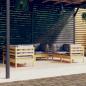 Preview: ARDEBO.de - 6-tlg. Garten-Lounge-Set mit Grauen Kissen Kiefer Massivholz