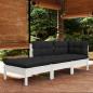 Preview: 3-tlg. Garten-Lounge-Set mit Kissen Kiefer Massivholz