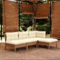 Preview: ARDEBO.de - 4-tlg. Garten-Lounge-Set mit Kissen Honigbraun Kiefernholz