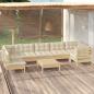 Preview: ARDEBO.de - 8-tlg. Garten-Lounge-Set mit Creme Kissen Kiefernholz