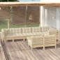 Preview: ARDEBO.de - 9-tlg. Garten-Lounge-Set mit Creme Kissen Massivholz Kiefer