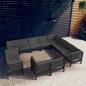 Preview: ARDEBO.de - 12-tlg. Garten-Lounge-Set mit Kissen Schwarz Massivholz Kiefer