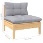 Preview: 8-tlg. Garten-Lounge-Set mit Grauen Kissen Massivholz Kiefer