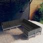 Preview: ARDEBO.de - 8-tlg. Garten-Lounge-Set mit Kissen Grau Massivholz Kiefer