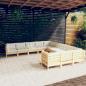 Preview: ARDEBO.de - 11-tlg. Garten-Lounge-Set mit Creme Kissen Kiefernholz