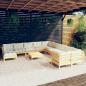 Preview: ARDEBO.de - 12-tlg. Garten-Lounge-Set mit Creme Kissen Kiefernholz