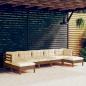 Preview: ARDEBO.de - 7-tlg. Garten-Lounge-Set mit Kissen Honigbraun Kiefernholz