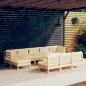 Preview: ARDEBO.de - 11-tlg. Garten-Lounge-Set mit Creme Kissen Kiefernholz