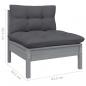 Preview: 9-tlg. Garten-Lounge-Set mit Kissen Schwarz Massivholz Kiefer