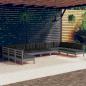 Preview: ARDEBO.de - 10-tlg. Garten-Lounge-Set mit Kissen Grau Kiefer Massivholz