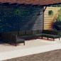 Preview: ARDEBO.de - 10-tlg. Garten-Lounge-Set mit Kissen Schwarz Kiefer Massivholz