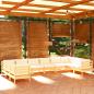 Preview: ARDEBO.de - 10-tlg. Garten-Lounge-Set mit Creme Kissen Kiefernholz