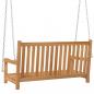 Preview: Hollywoodschaukel Massivholz Teak 114x60x64 cm