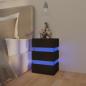 Preview: LED-Nachttisch Schwarz 45x35x67 cm Holzwerkstoff