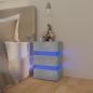 Preview: LED-Nachttisch Betongrau 45x35x67 cm Holzwerkstoff