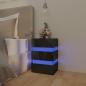 Preview: LED-Nachttisch Hochglanz-Schwarz 45x35x67 cm Holzwerkstoff