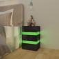 Preview: LED-Nachttisch Hochglanz-Schwarz 45x35x67 cm Holzwerkstoff