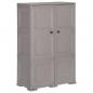 Preview: ARDEBO.de - Kunststoffschrank 79x43x125 cm Holzdesign Grau