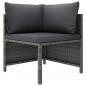 Preview: 5-tlg. Garten-Lounge-Set mit Kissen Poly Rattan Grau