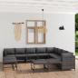 Preview: ARDEBO.de - 12-tlg. Garten-Lounge-Set mit Kissen Poly Rattan Grau