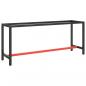 Preview: ARDEBO.de - Werkbankgestell Mattschwarz und Mattrot 190x50x79 cm Metall