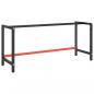 Preview: ARDEBO.de - Werkbankgestell Mattschwarz und Mattrot 180x57x79 cm Metall