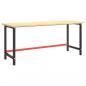 Preview: Werkbankgestell Mattschwarz und Mattrot 180x57x79 cm Metall