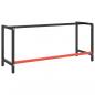 Preview: Werkbankgestell Mattschwarz und Mattrot 180x57x79 cm Metall