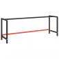 Preview: ARDEBO.de - Werkbankgestell Mattschwarz und Mattrot 220x57x79 cm Metall